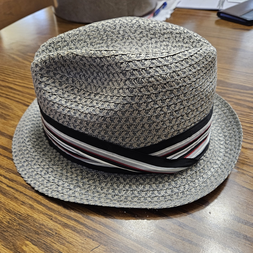 Adam Pewter Straw Hat with Black Band